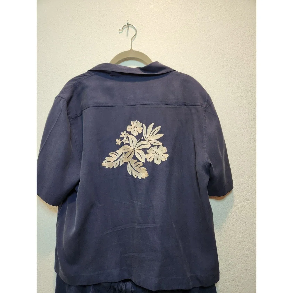 Pussers West Indies Silk Set Floral Shirt‎ Pants Blue M L Resort